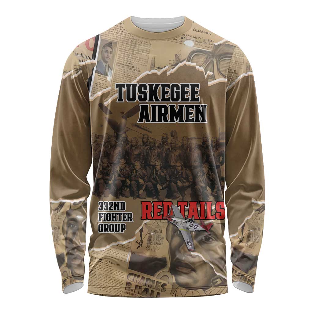 Tuskegee Airmen Tribute Long Sleeve Shirt Black History Air Force - Wonder Print Shop