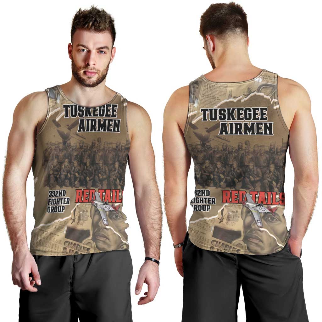 Tuskegee Airmen Tribute Men Tank Top Black History Air Force - Wonder Print Shop
