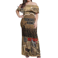 Tuskegee Airmen Tribute Off Shoulder Maxi Dress Black History Air Force - Wonder Print Shop
