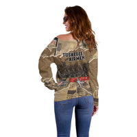 Tuskegee Airmen Tribute Off Shoulder Sweater Black History Air Force LT18