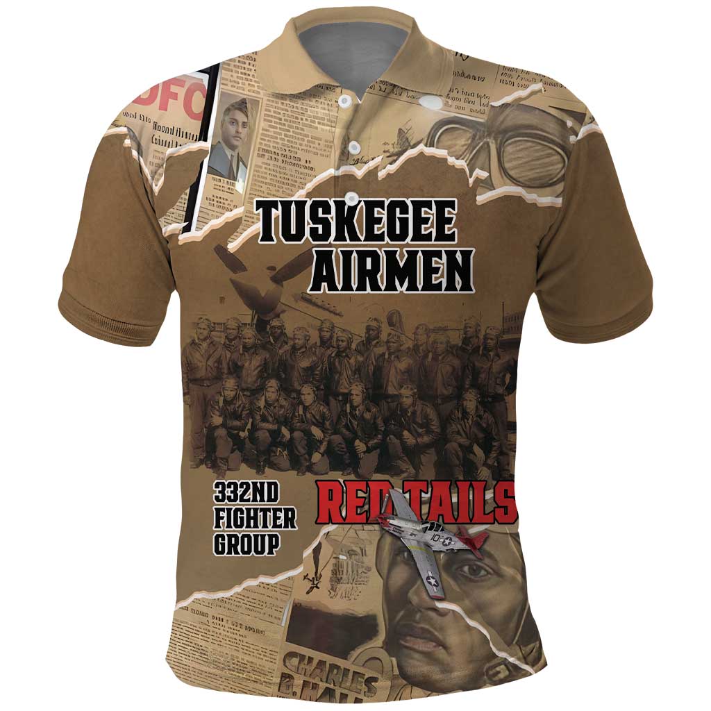 Tuskegee Airmen Tribute Polo Shirt Black History Air Force - Wonder Print Shop
