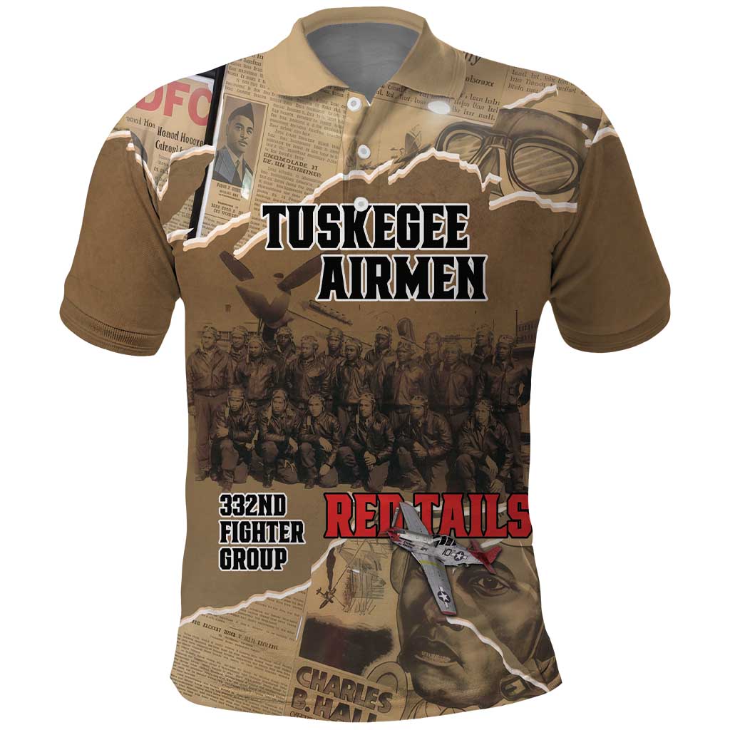 Tuskegee Airmen Tribute Polo Shirt Black History Air Force LT18