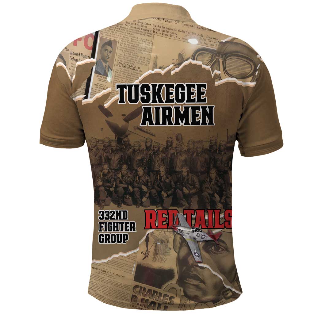Tuskegee Airmen Tribute Polo Shirt Black History Air Force LT18