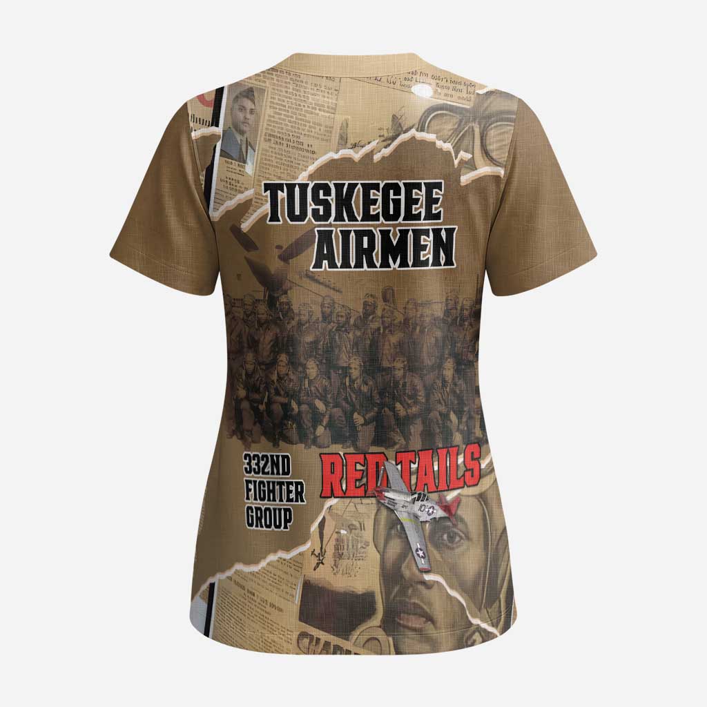 Tuskegee Airmen Tribute Scrub Top Black History Air Force - Wonder Print Shop