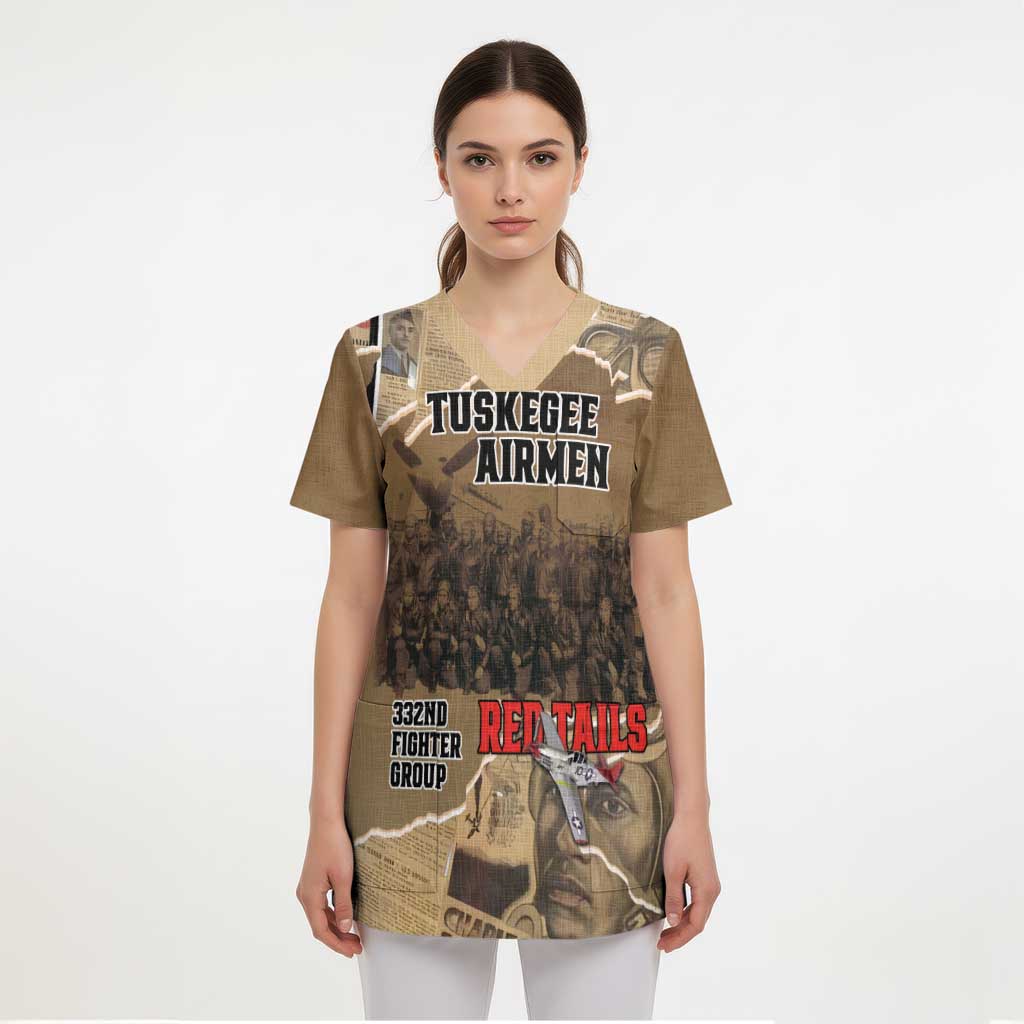 Tuskegee Airmen Tribute Scrub Top Black History Air Force - Wonder Print Shop