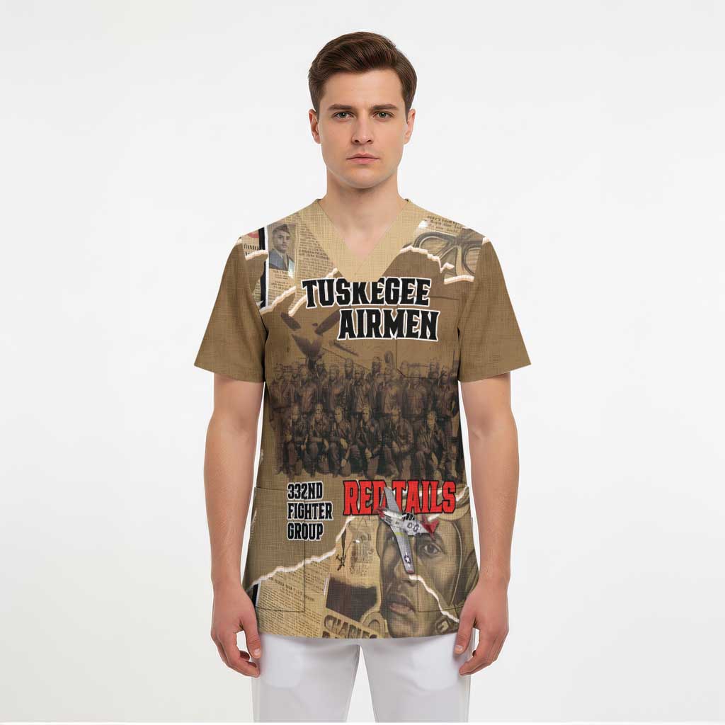 Tuskegee Airmen Tribute Scrub Top Black History Air Force - Wonder Print Shop