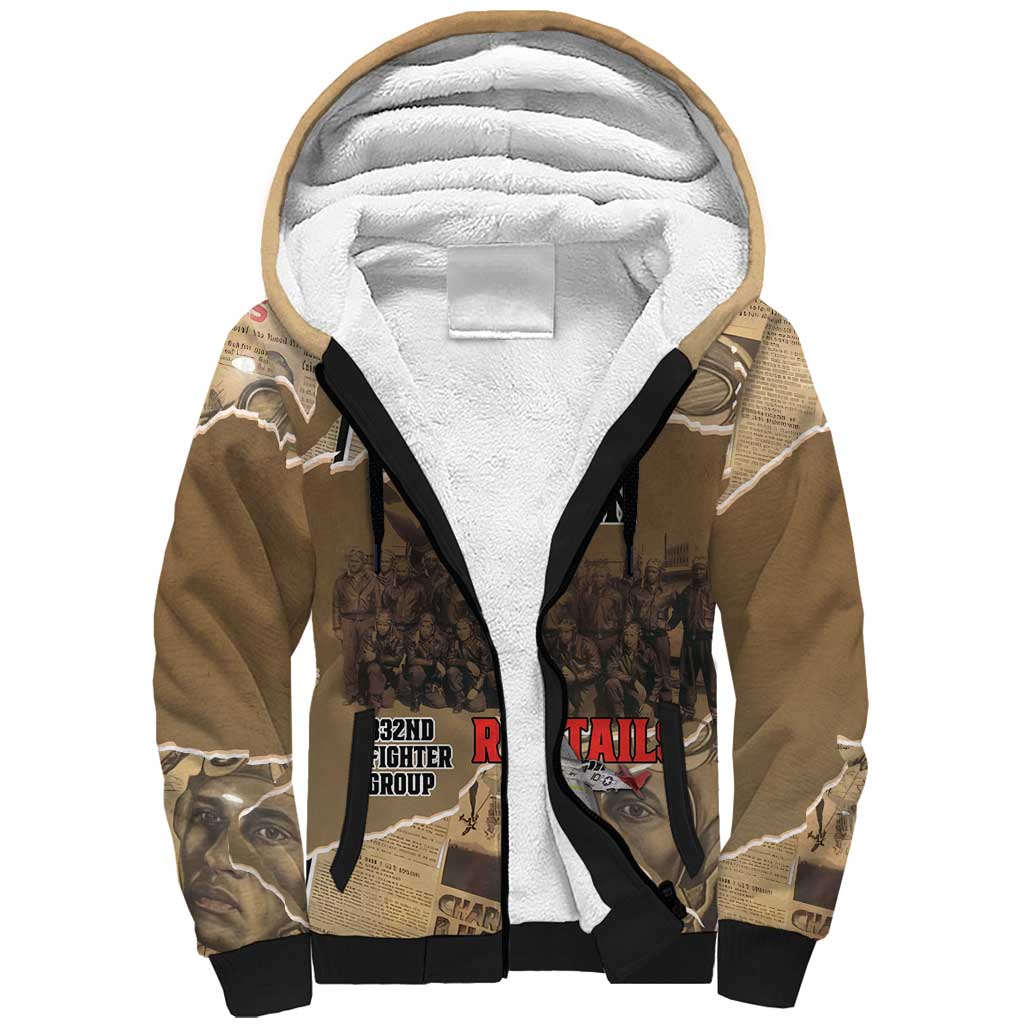 Tuskegee Airmen Tribute Sherpa Hoodie Black History Air Force - Wonder Print Shop
