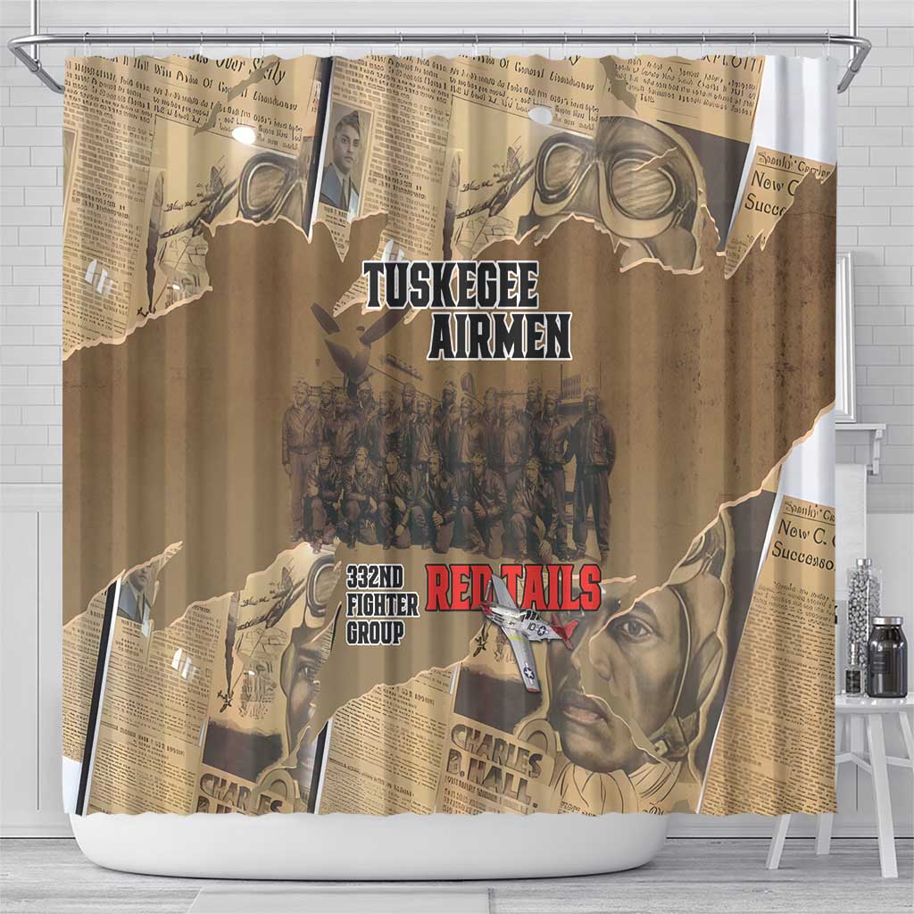 Tuskegee Airmen Tribute Shower Curtain Black History Air Force - Wonder Print Shop