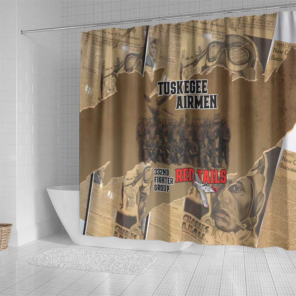 Tuskegee Airmen Tribute Shower Curtain Black History Air Force - Wonder Print Shop