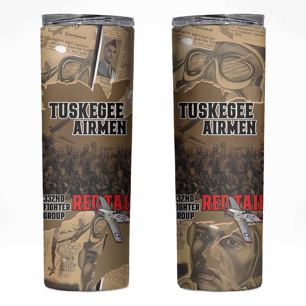 Tuskegee Airmen Tribute Skinny Tumbler Black History Air Force - Wonder Print Shop