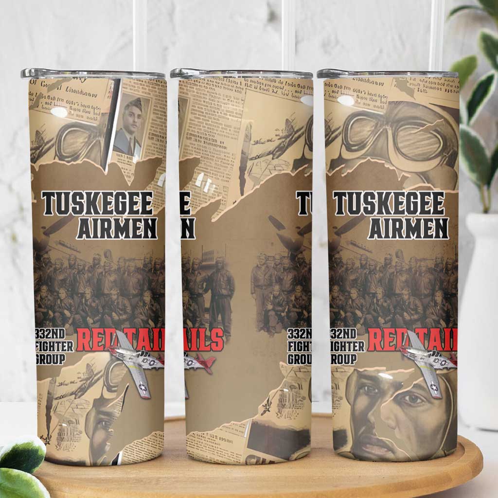 Tuskegee Airmen Tribute Skinny Tumbler Black History Air Force - Wonder Print Shop