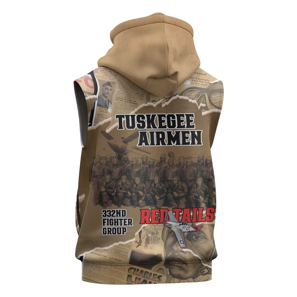 Tuskegee Airmen Tribute Sleeveless Hoodie Black History Air Force - Wonder Print Shop