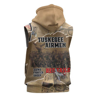 Tuskegee Airmen Tribute Sleeveless Zip Hoodie Black History Air Force - Wonder Print Shop