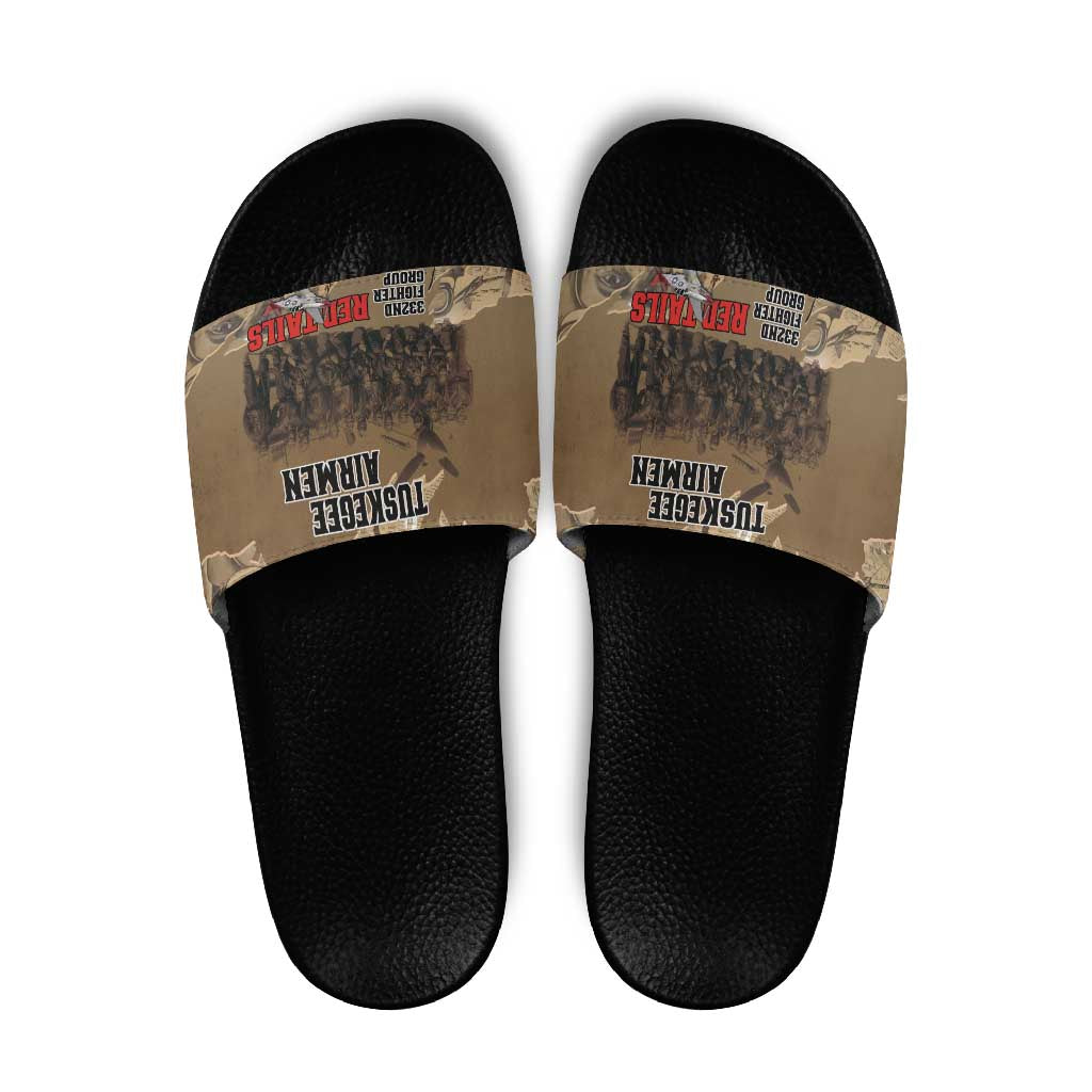 Tuskegee Airmen Tribute Slide Sandals Black History Air Force - Wonder Print Shop