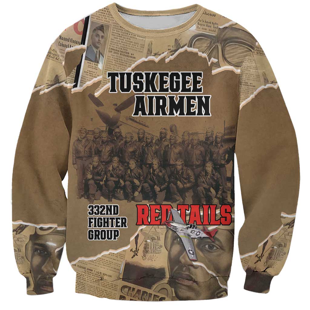 Tuskegee Airmen Tribute Sweatshirt Black History Air Force - Wonder Print Shop