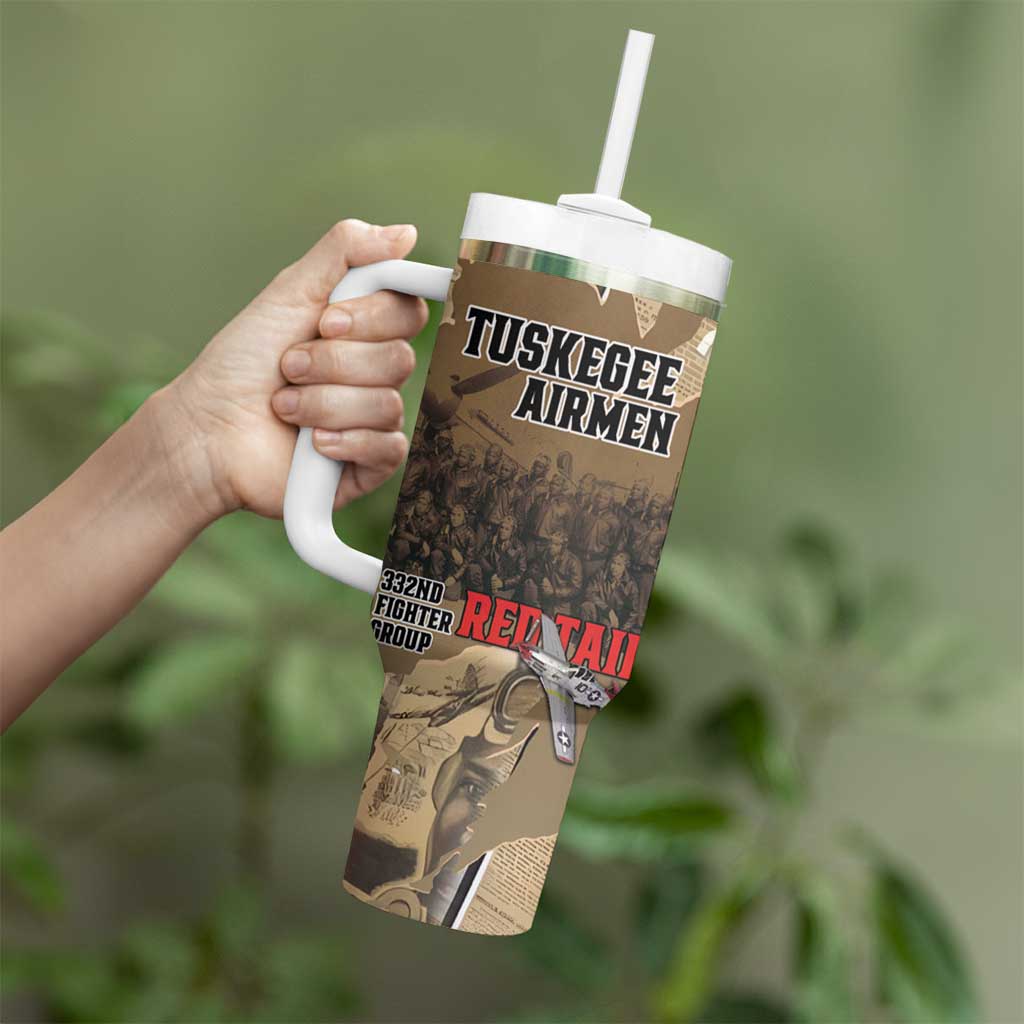 Tuskegee Airmen Tribute Tumbler With Handle Black History Air Force - Wonder Print Shop