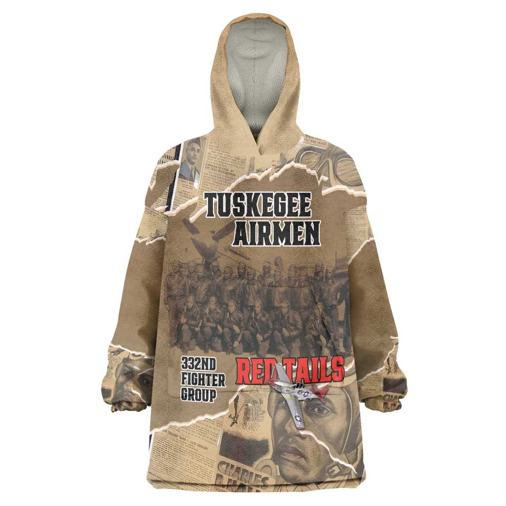 Tuskegee Airmen Tribute Wearable Blanket Hoodie Black History Air Force - Wonder Print Shop
