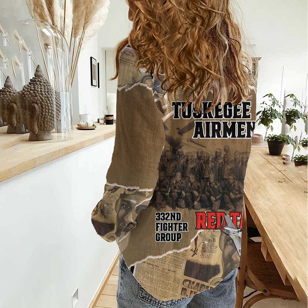 Tuskegee Airmen Tribute Women Casual Shirt Black History Air Force - Wonder Print Shop