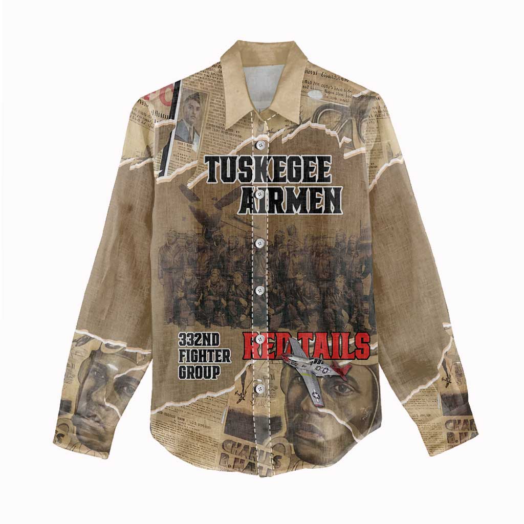 Tuskegee Airmen Tribute Women Casual Shirt Black History Air Force - Wonder Print Shop