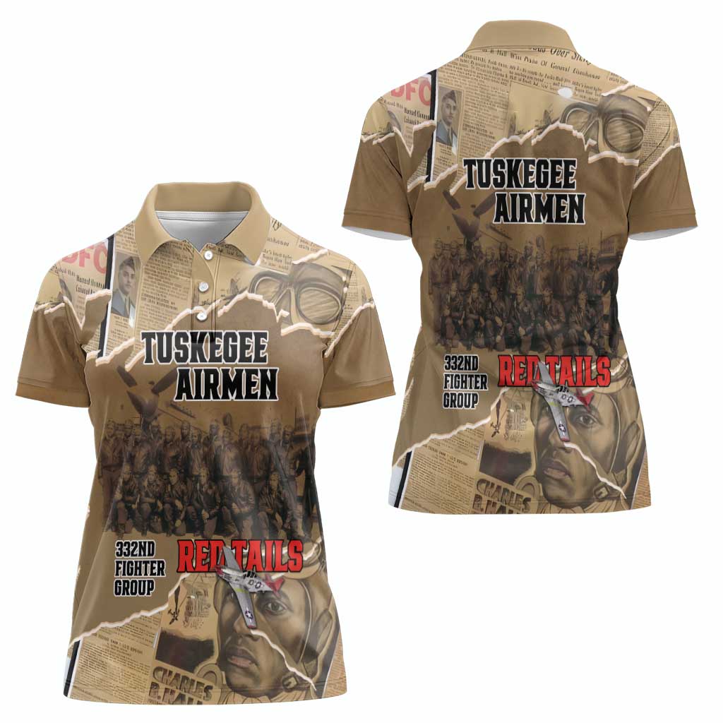 Tuskegee Airmen Tribute Women Polo Shirt Black History Air Force - Wonder Print Shop