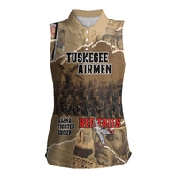 Tuskegee Airmen Tribute Women Sleeveless Polo Shirt Black History Air Force LT18