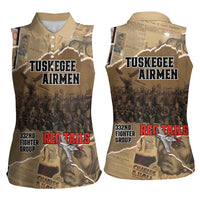Tuskegee Airmen Tribute Women Sleeveless Polo Shirt Black History Air Force LT18