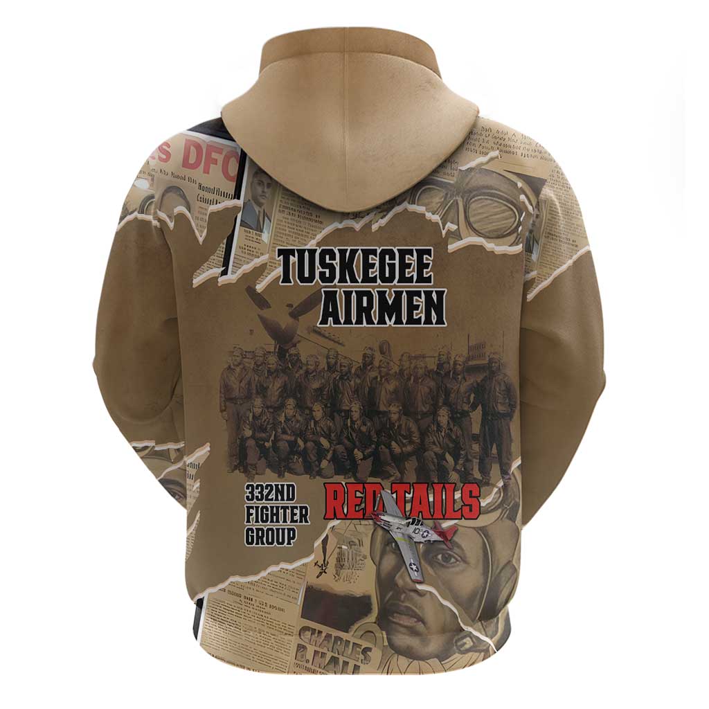 Tuskegee Airmen Tribute Zip Hoodie Black History Air Force - Wonder Print Shop