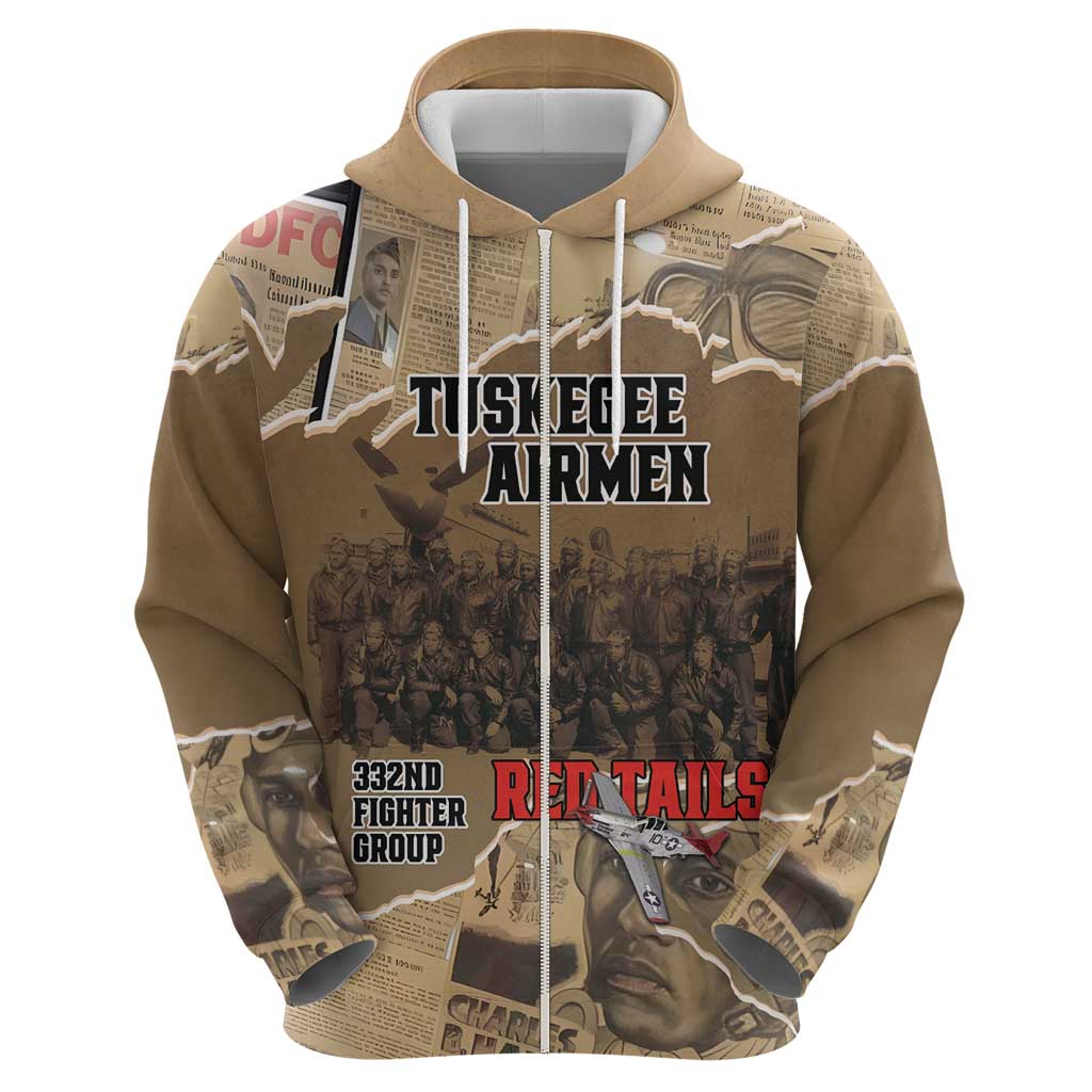 Tuskegee Airmen Tribute Zip Hoodie Black History Air Force - Wonder Print Shop