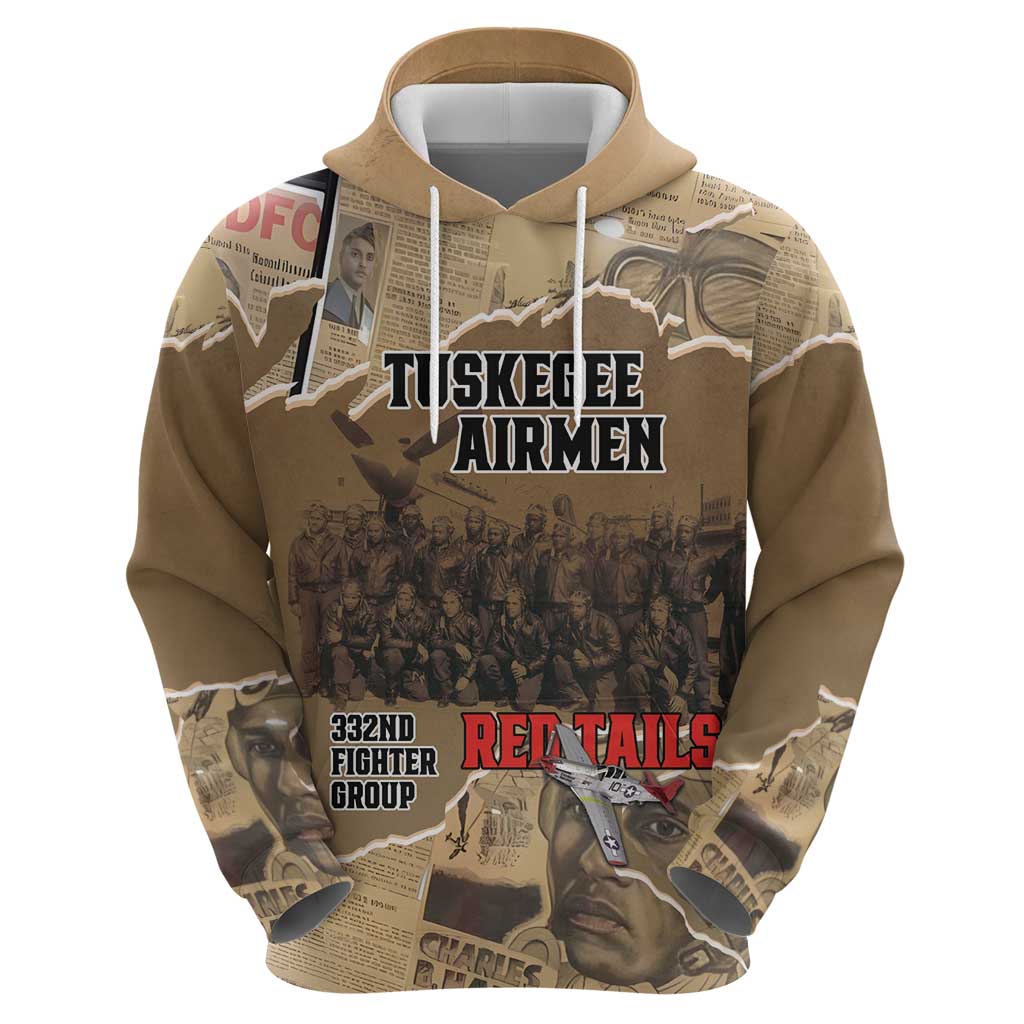 Tuskegee Airmen Tribute Zip Hoodie Black History Air Force - Wonder Print Shop