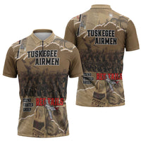 Tuskegee Airmen Tribute Zipper Polo Shirt Black History Air Force LT18