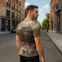 Tuskegee Airmen Tribute Zipper Polo Shirt Black History Air Force - Wonder Print Shop