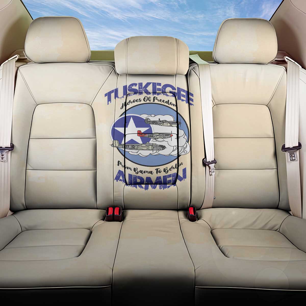 Tuskegee Airmen Red Tails Back Car Seat Cover Heroes Of Freedom - Wonder Print Shop