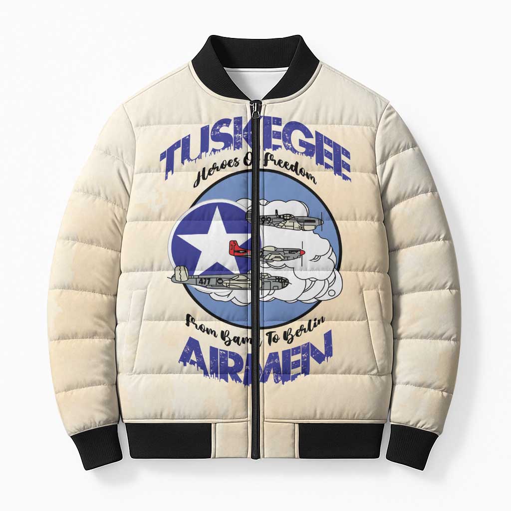 Tuskegee Airmen Red Tails Bomber Puffer Jacket Heroes Of Freedom - Wonder Print Shop