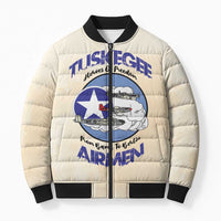 Tuskegee Airmen Red Tails Bomber Puffer Jacket Heroes Of Freedom - Wonder Print Shop