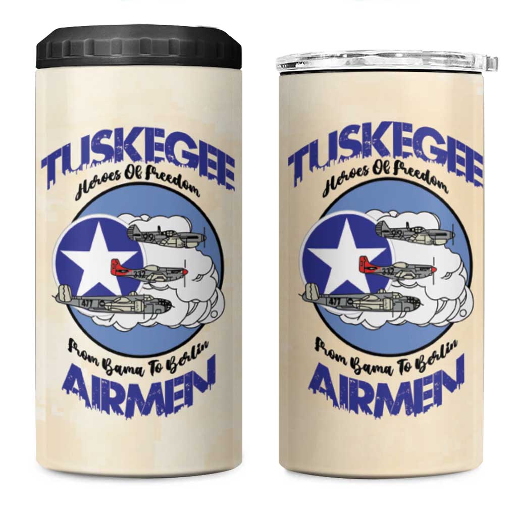 Tuskegee Airmen Red Tails 4 in 1 Can Cooler Tumbler Heroes Of Freedom - Wonder Print Shop