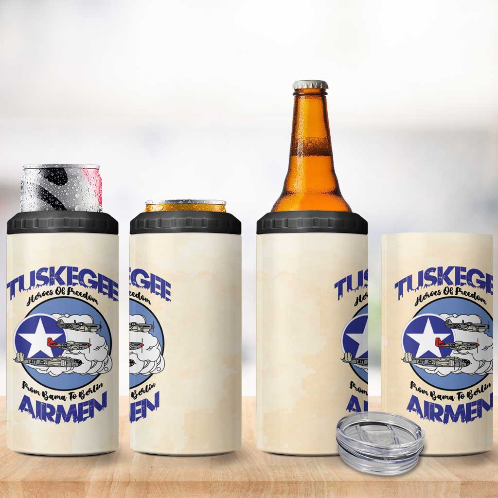 Tuskegee Airmen Red Tails 4 in 1 Can Cooler Tumbler Heroes Of Freedom - Wonder Print Shop