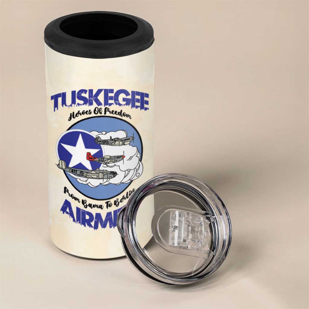 Tuskegee Airmen Red Tails 4 in 1 Can Cooler Tumbler Heroes Of Freedom - Wonder Print Shop