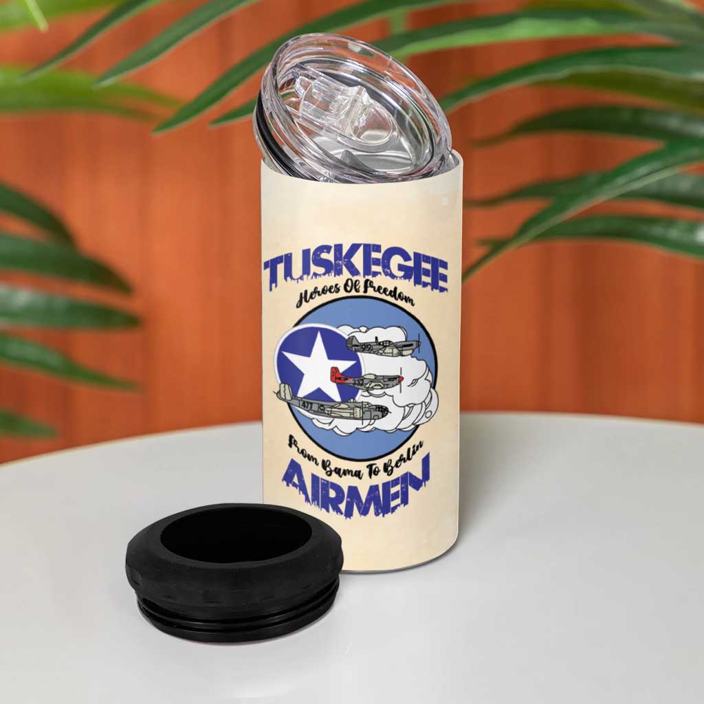 Tuskegee Airmen Red Tails 4 in 1 Can Cooler Tumbler Heroes Of Freedom - Wonder Print Shop