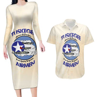 Tuskegee Airmen Red Tails Couples Matching Long Sleeve Bodycon Dress and Hawaiian Shirt Heroes Of Freedom - Wonder Print Shop