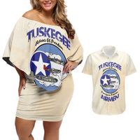 Tuskegee Airmen Red Tails Couples Matching Off Shoulder Short Dress and Hawaiian Shirt Heroes Of Freedom - Wonder Print Shop