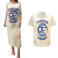 Tuskegee Airmen Red Tails Couples Matching Puletasi and Hawaiian Shirt Heroes Of Freedom - Wonder Print Shop