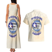 Tuskegee Airmen Red Tails Couples Matching Tank Maxi Dress and Hawaiian Shirt Heroes Of Freedom - Wonder Print Shop