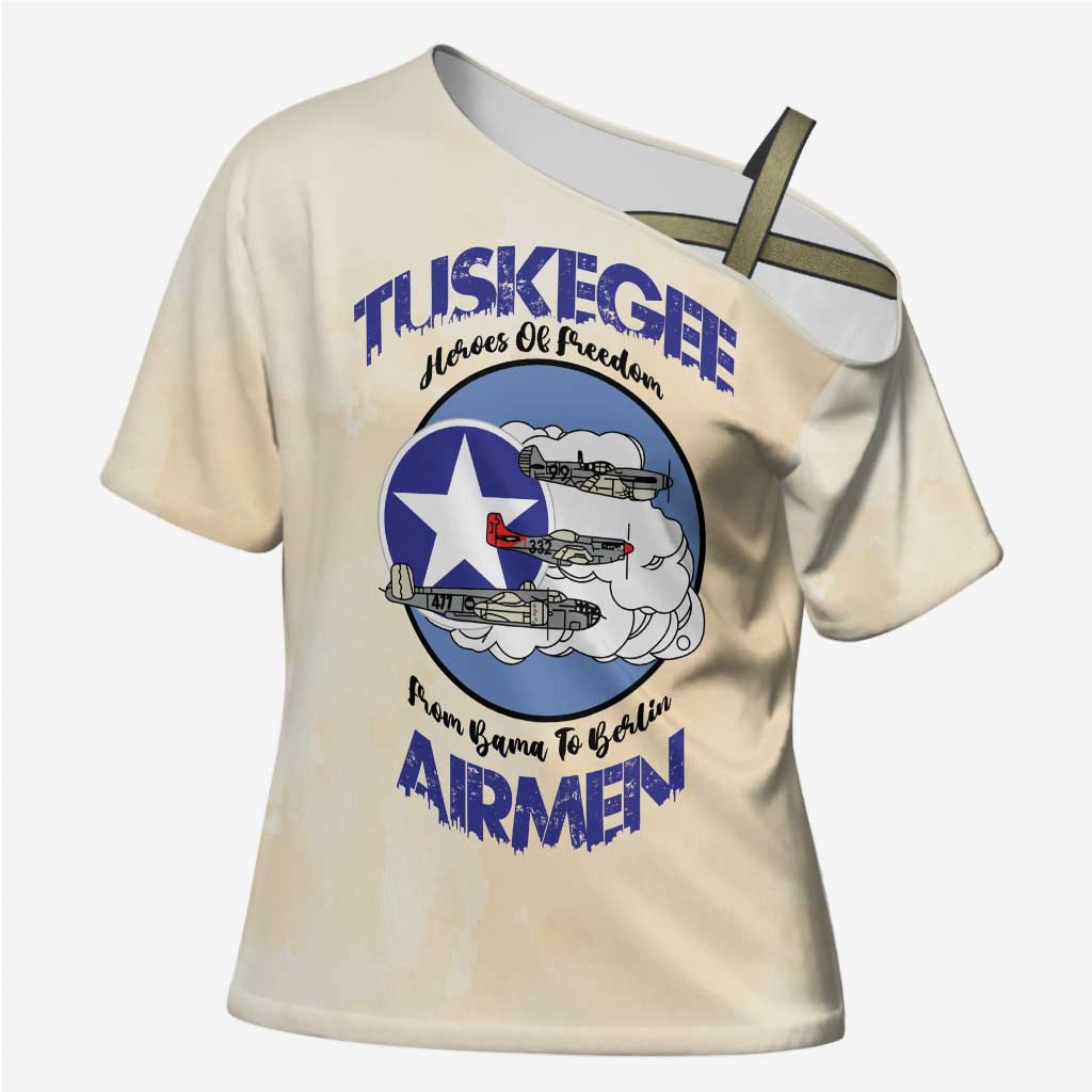 Tuskegee Airmen Red Tails Cross Shoulder Shirt Heroes Of Freedom - Wonder Print Shop