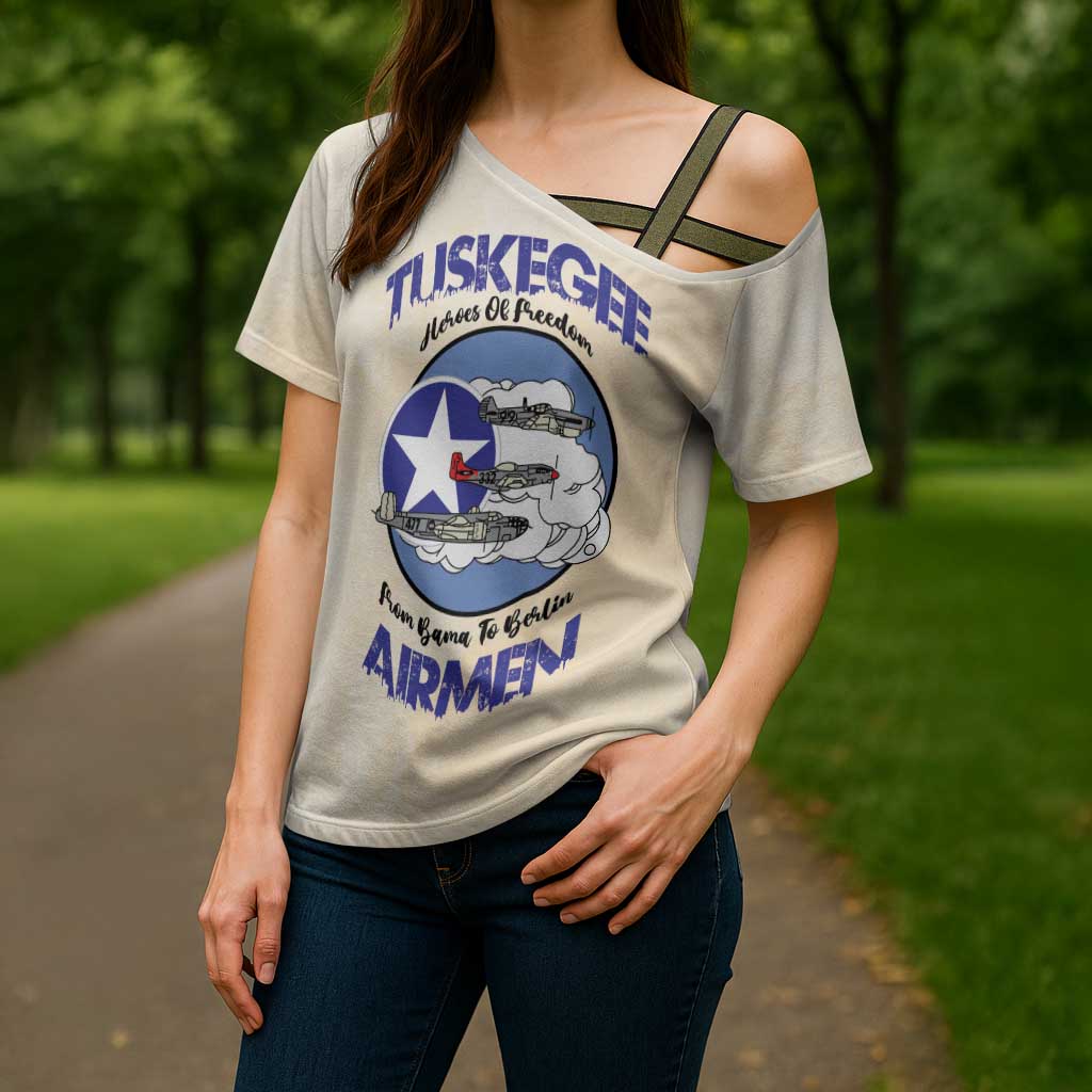 Tuskegee Airmen Red Tails Cross Shoulder Shirt Heroes Of Freedom - Wonder Print Shop