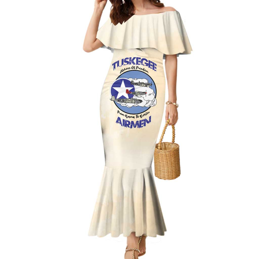 Tuskegee Airmen Red Tails Family Matching Mermaid Dress and Hawaiian Shirt Heroes Of Freedom - Wonder Print Shop