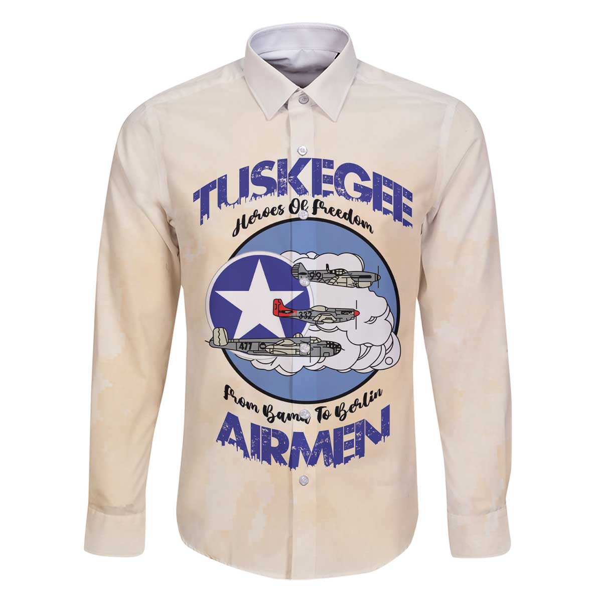 Tuskegee Airmen Red Tails Family Matching Off The Shoulder Long Sleeve Dress and Hawaiian Shirt Heroes Of Freedom - Wonder Print Shop
