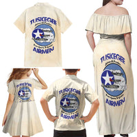 Tuskegee Airmen Red Tails Family Matching Off Shoulder Maxi Dress and Hawaiian Shirt Heroes Of Freedom - Wonder Print Shop