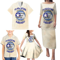 Tuskegee Airmen Red Tails Family Matching Puletasi and Hawaiian Shirt Heroes Of Freedom - Wonder Print Shop