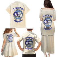 Tuskegee Airmen Red Tails Family Matching Puletasi and Hawaiian Shirt Heroes Of Freedom - Wonder Print Shop