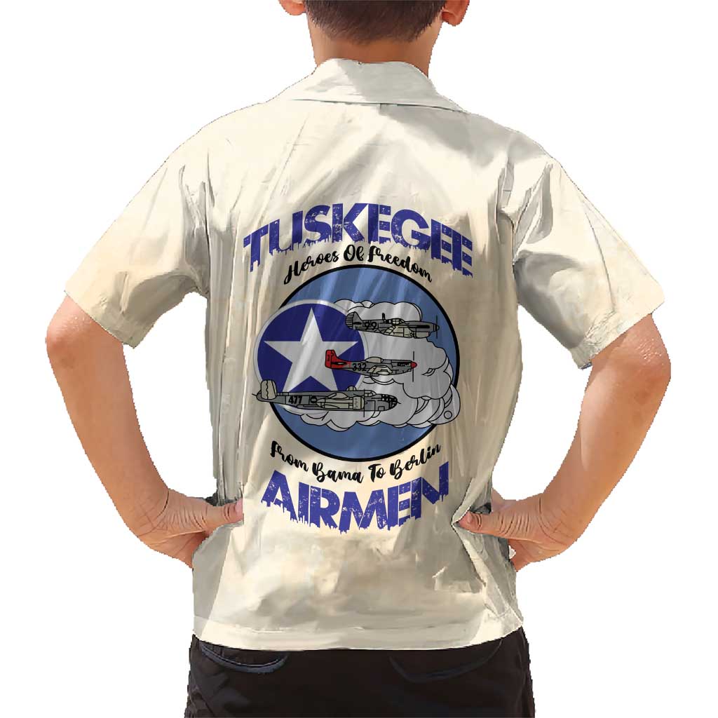 Tuskegee Airmen Red Tails Family Matching Short Sleeve Bodycon Dress and Hawaiian Shirt Heroes Of Freedom - Wonder Print Shop